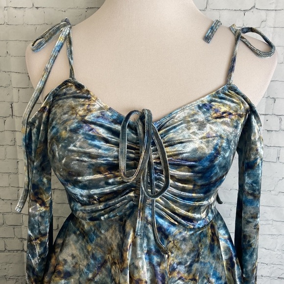 Current Mood NWT F is for Fairies Tie Dye Velvet Handkerchief Dress S Dolls Kill - Picture 7 of 16